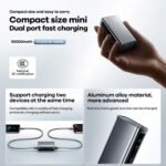 Remax FP-12 Power Bank USB + Type-C 22.5W Fast Charging 10000mAh - Black - Image 4