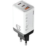 Remax RP-U159 Pro GaN Wall Charger 2x Type-C + USB 3A 67W Fast Charging - White
