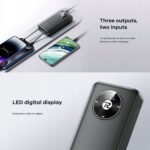 Remax RPP-38 Power Bank 1x USB + 1x Type-C 20W+22.5W Fast Charging 20000mAh Built-In 2 Cables - Black - Image 7