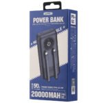 Remax RPP-38 Power Bank 1x USB + 1x Type-C 20W+22.5W Fast Charging 20000mAh Built-In 2 Cables - Black - Image 5
