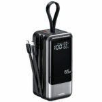 Remax RPP-59 Power Bank USB + Type-C 65W Fast Charging 20000mAh Built-In 2 Cables - Image 2