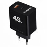 Shark SH-206 Wall Charger QC 3.0 USB + PD Type-C 45W Fast Charging - Black