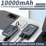 Shark SH-400 Power Bank USB + Type-C 22.5W 10000mAh Built-in 3 Cables - Blue - Image 7