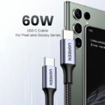 Ugreen 50150 PD Type-C To Type-C Cable 3A 60W Fast Charging 1m - Gray x Black - Image 4