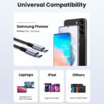 Ugreen 50150 PD Type-C To Type-C Cable 3A 60W Fast Charging 1m - Gray x Black - Image 8