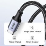 Ugreen 50150 PD Type-C To Type-C Cable 3A 60W Fast Charging 1m - Gray x Black - Image 3