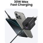 Ugreen 65014 GaN Wall Charger PD Type-C + USB 30W Fast Charging - Black - Image 4