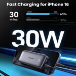 Ugreen Nexode 25185 Power Bank USB + Type-C 30W Fast Charging 10000mAh - Black - Image 9