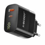 X-Scoot CH-268 GaN Wall Charger QC USB + PD Type-C 65W Fast Charging - Black - Image 2