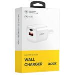 iLock 5093 GaN Wall Charger PD Type-C + QC3.0 USB 20W Fast Charging - White - Image 3