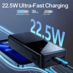 Joyroom JR-QP192 Power Bank 2x USB + Type-C + Micro 22.5W Fast Charging 20000mAh - Black - Image 5