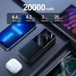 Joyroom JR-QP192 Power Bank 2x USB + Type-C + Micro 22.5W Fast Charging 20000mAh - Black - Image 6